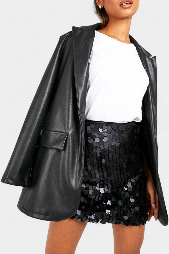 Veena | Mini sukně s flitry v černé, zlaté nebo stříbrné barvě