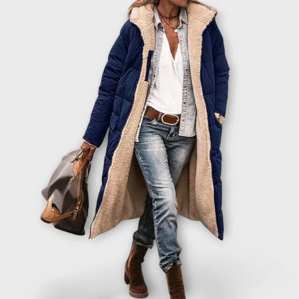 Kora - Hřejivý kabát s kožešinovou podšívkou