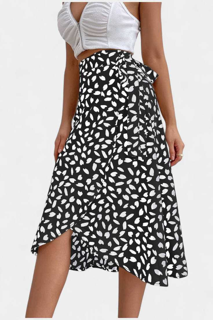 Camila | Zavinovací sukně boho s asymetrickým potiskem