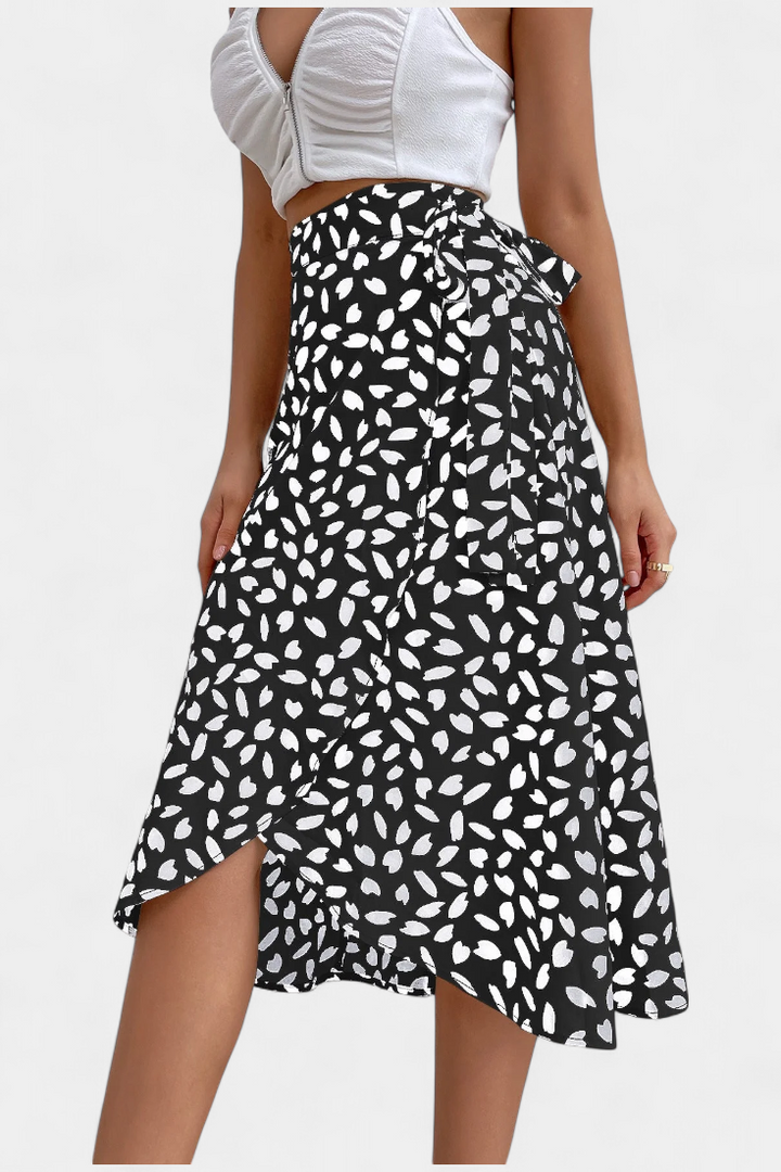 Camila | Zavinovací sukně boho s asymetrickým potiskem