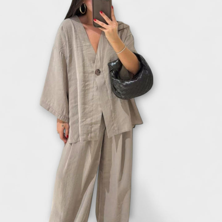 Jacqueline - Dvouvrstvý top a kalhoty