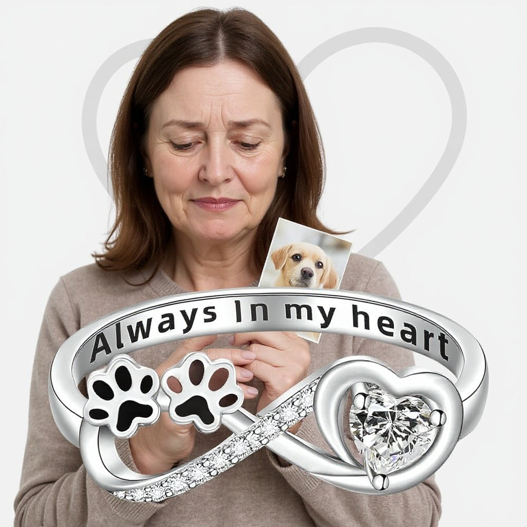 Max | Elegantní prsten s motivem tlapky a srdce