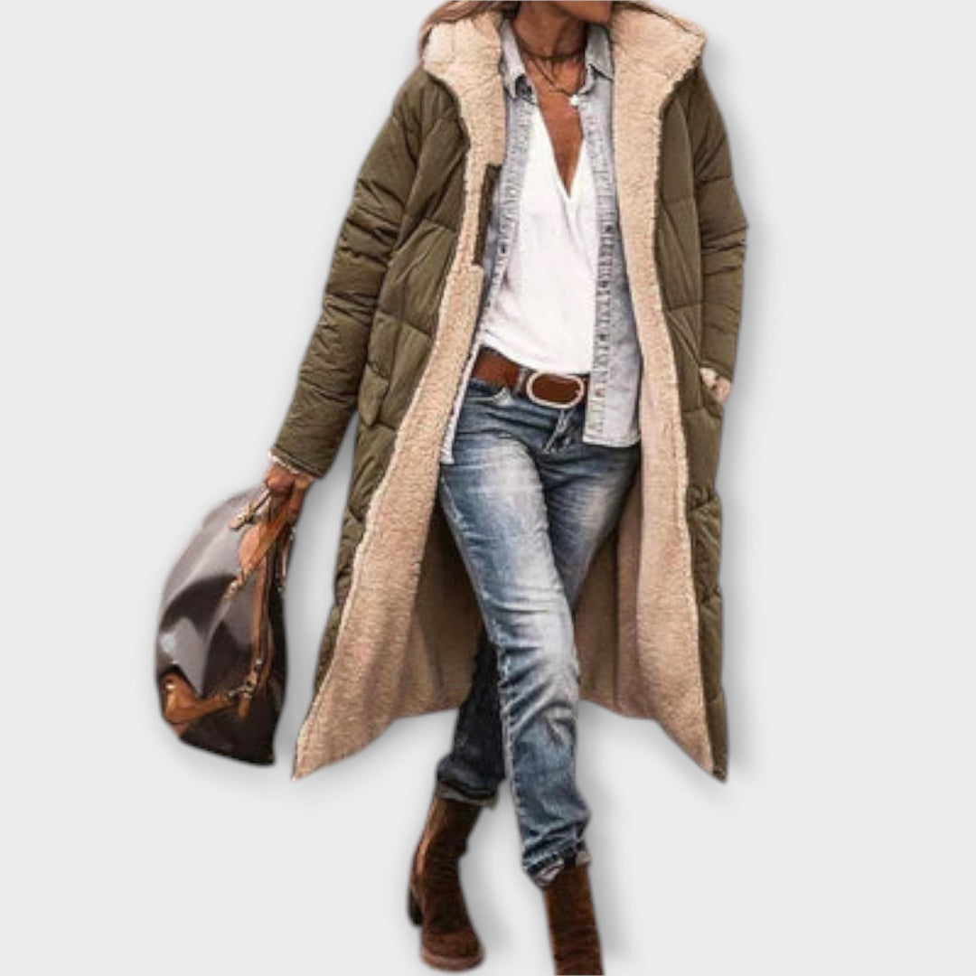 Kora - Hřejivý kabát s kožešinovou podšívkou