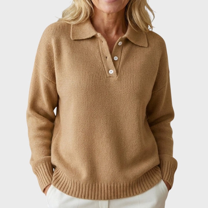 Eliška | Stylový pletený svetr s límečkem