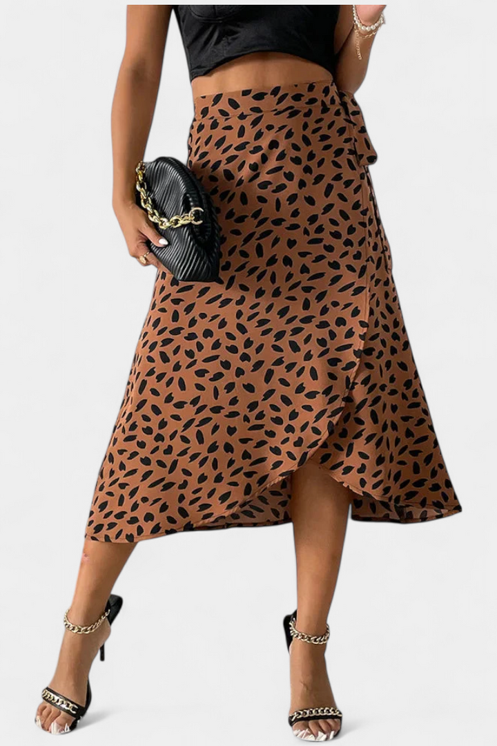 Camila | Zavinovací sukně boho s asymetrickým potiskem