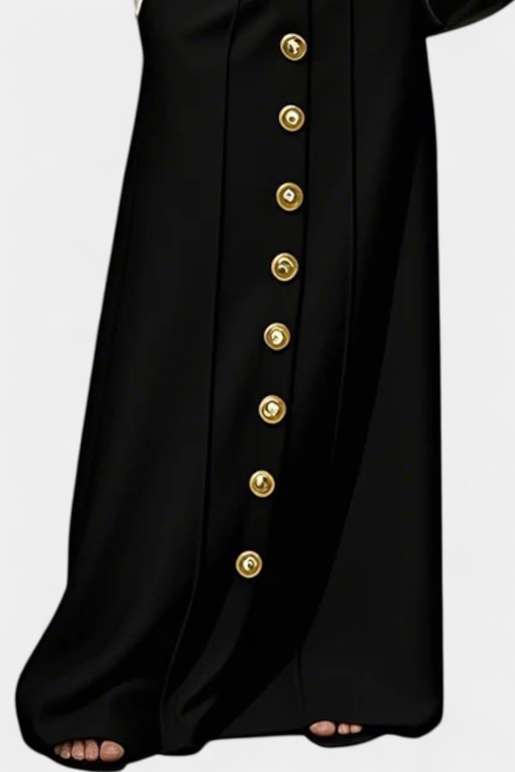 Ada | Sukně s knoflíky vpředu, volným střihem, kapsami a městským stylem