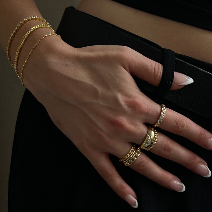 Marie Elegantní Anillo Con Cadena Prstenseřetízkem