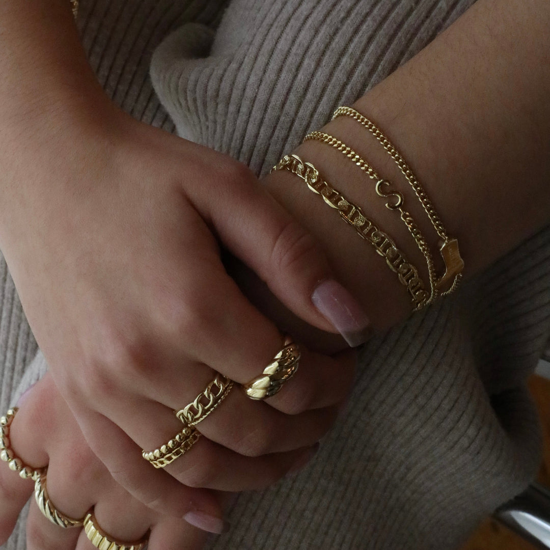 Marie Elegantní Anillo Con Cadena Prstenseřetízkem