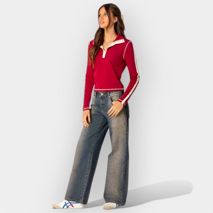 Jaroslava Luxusní Nízké Džíny Každodenní Pohodlné