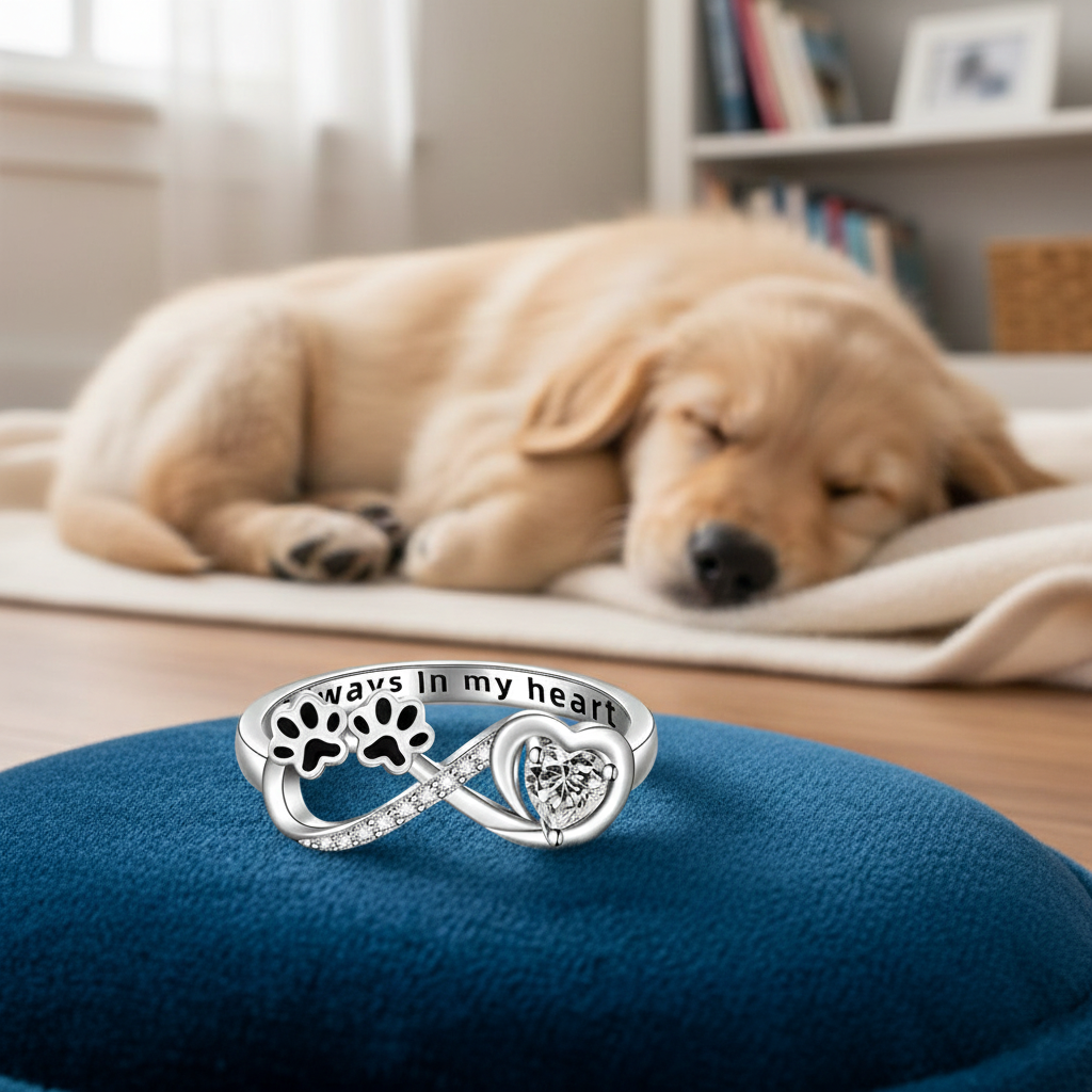 Max | Elegantní prsten s motivem tlapky a srdce