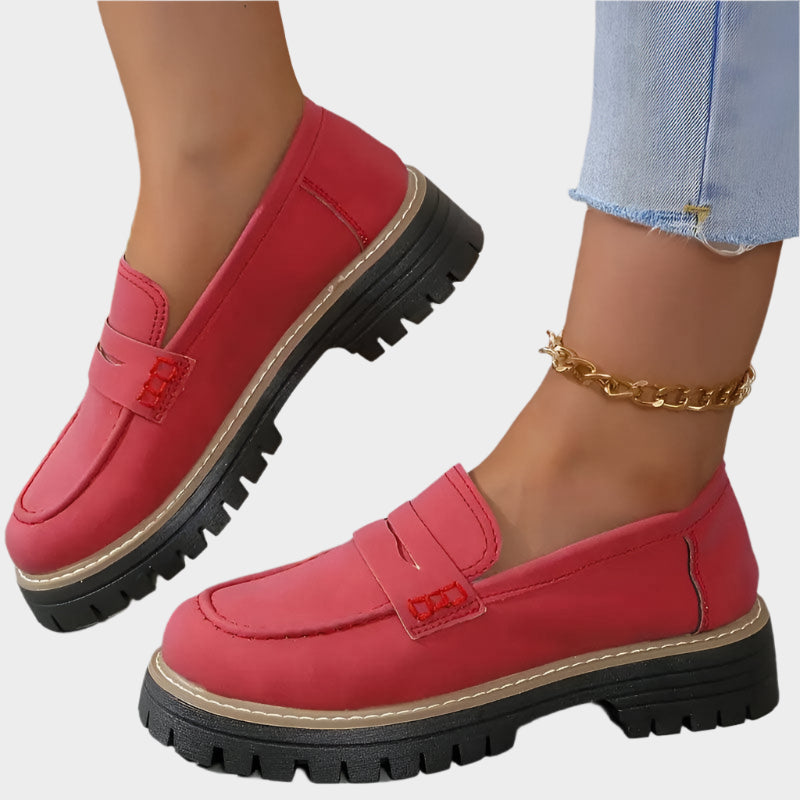 Veronika Elegantní Mokasíny Masivní Podrážka Městský