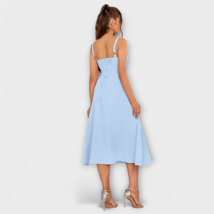 Naděje - Růžový top šaty s detailem rozparku