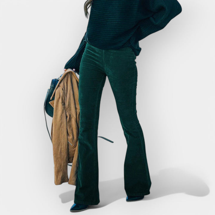 Vysoké kalhoty s širokými nohavicemi