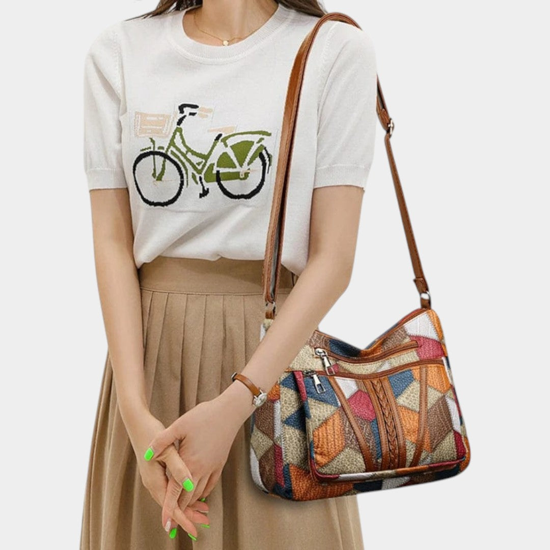 Petra - Mozaiková kožená kabelka