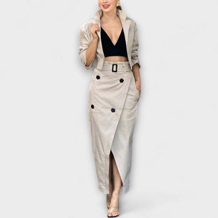 Lyra - Elegantní midi sukně s kapsami