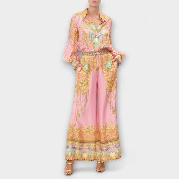 Sage - Relaxované tričko s potiskem mořské panny a elastické kalhoty