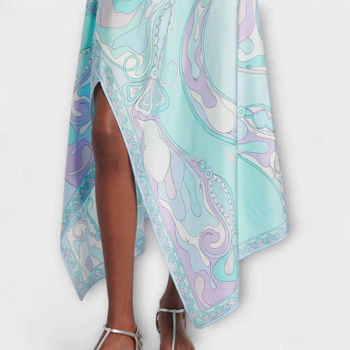 Everly - Sada halter topu a asymetrické midi sukně