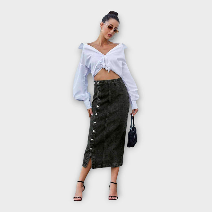 Karolína Sofistikovaná Maxisukně Se Knoflíky Vzdušná