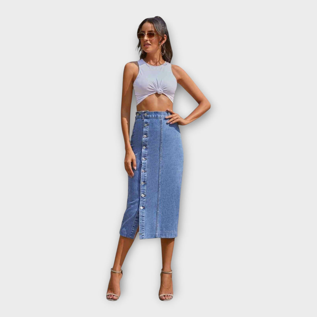 Karolína Sofistikovaná Maxisukně Se Knoflíky Vzdušná