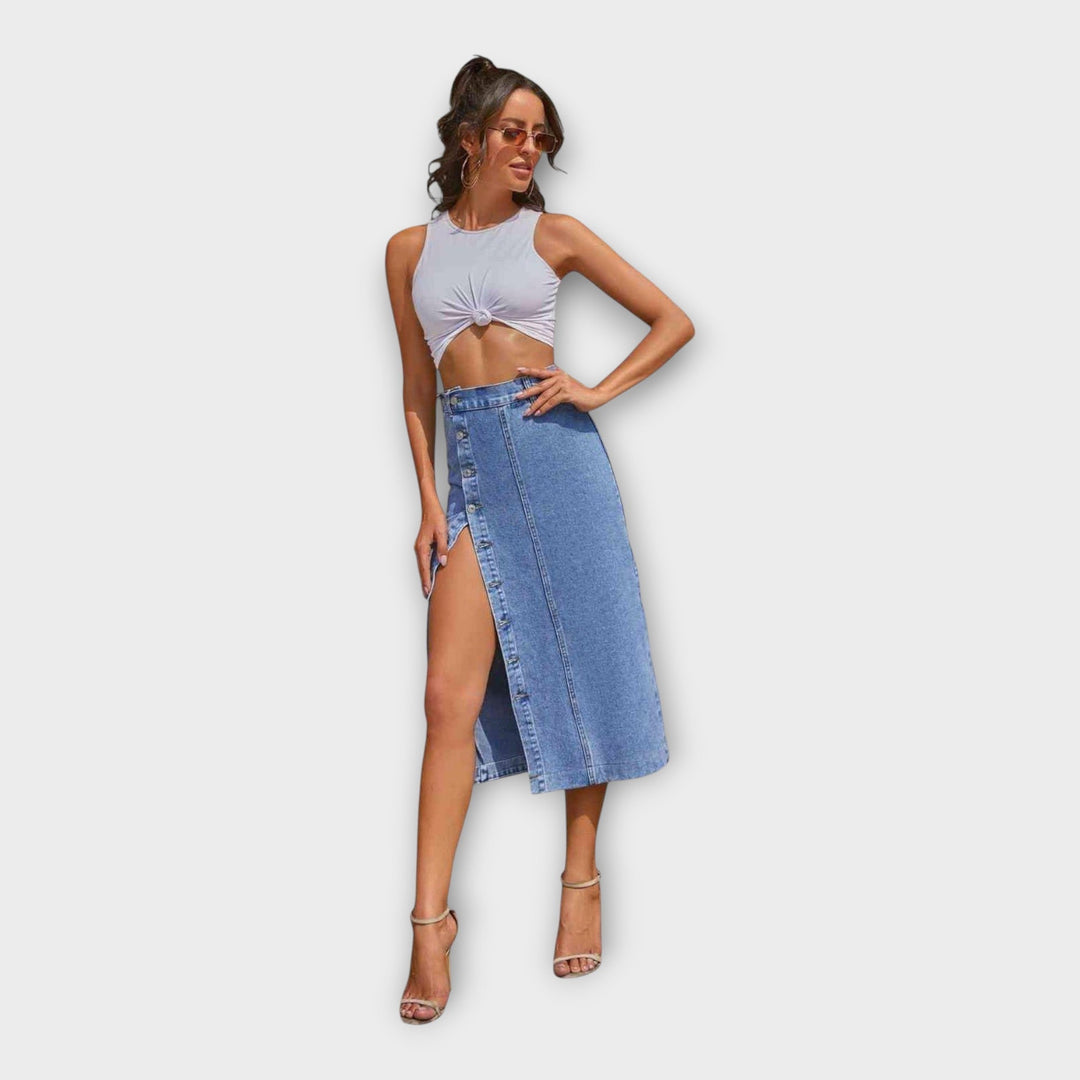 Karolína Sofistikovaná Maxisukně Se Knoflíky Vzdušná