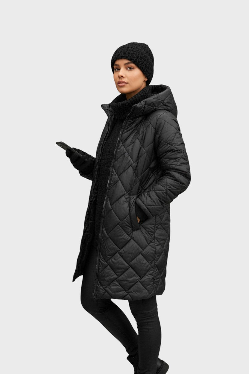 Clara | Elegantní prošívaný kabát s kapucí